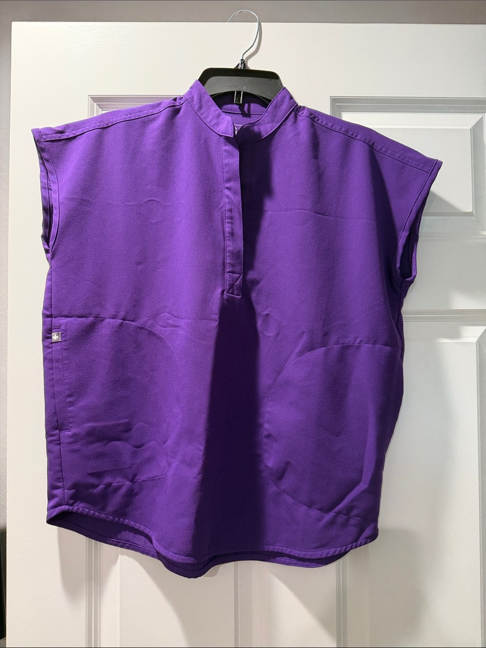 Figs Women's Short Sleeve Scrub Top in Vibrant Purple